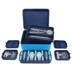 Jewellery Box Gift Box Luxury Black Leather Jewelry Bracelet Organizer Boxes Display Custom Unicorn Square Watch Gift Personalised Jewellery Box