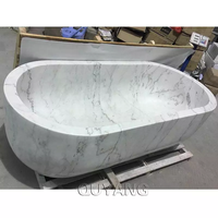 QUYANG – baignoire en pierre naturelle de Style occidental, décoration de salle de douche de luxe, baignoire intérieure texturée en marbre sculpté à la main
