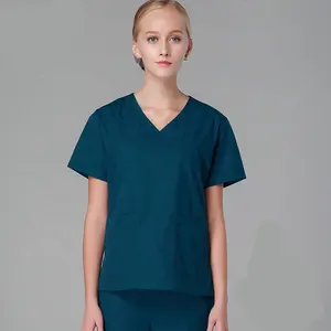 MOQ 1 Buah Pakaian Kerja Staf Rumah Sakit Siap Kirim Stok Celana dan Scrub Lengan Pendek