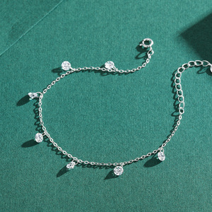 925 <b>Silver</b> Chain <b>Bracelet</b> With Crystal Ball <b>Charms</b> Minimalist Women's Everyday Wear korean style drop <b>charm</b> <b>bracelet</b> for women - Product Image 3