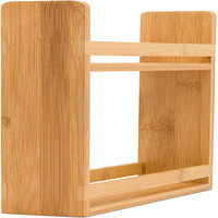 Étagère à épices rectangulaire en bois double couche, écologique, classique, à taille réglable, non pliable, pour rangement de cuisine