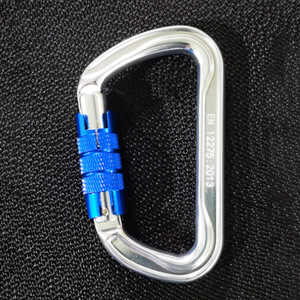 Mosquetón de aluminio de doble cierre con forma de D de 30KN para escalada - Product Image 1