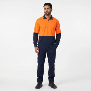 Camiseta de Trabajo de Manga Larga de Alta Visibilidad para Hombre, Ropa de Trabajo de Seguridad, Producto Transpirable, Camisetas Polo de Seguridad, Camisetas Polo para Hombre - Product Image 1