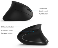 Souris optique ergonomique verticale sans fil 2,4 G USB mini pour droitier, nouvelle conception, 6 boutons, double mode (BT 2,4 G) - Vente chaude