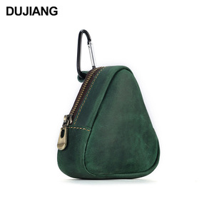 Dujiang Unisex Cowhide Coin <b>Purse</b> Mini With Zipper Compact Key Pouch Solid Color Everyday Use - Product Image 5