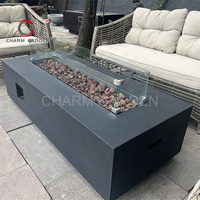Personnalisé Moderne Portable Rectangle En Béton Foyer Au Gaz Chauffage Extérieur Chauffe-Patio