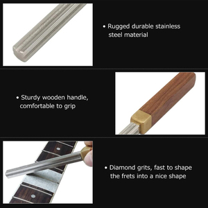 Lime à couronne de frettes de <span class=keywords><strong>guitare</strong></span> portable avec manche en bois, 1mm 2mm 3mm 4mm, outil de <span class=keywords><strong>luthier</strong></span> pour réparation et polissage - Product Image 2