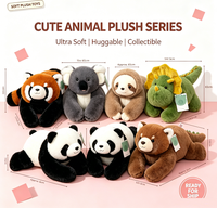 Boneka Gantung Leher Berbobot Panda Merah Koala Sloth Dinosaurus Mainan Hewan Isi Kapas PP Super Lembut Pereda Kecemasan Hadiah Anak