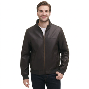 New Men's Comfortable & Trendy Genuine Sheep Skin Leather Motorcycle Bomber <b>Jacket</b> Stylish Outerwear Men's Leather <b>Jackets</b> - Product Image 1