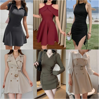 Robe d'été tendance pour femme, décontractée, col en V, couleur unie, plissée, élégante, style africain, pour le bureau