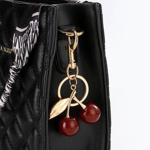 Creative 3D Cherry Keychain Fashion Pendant <b>Bag</b> Accessories High Quality Metal Cherry Keychain Wholesale - Product Image 5
