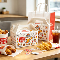 Boîte à emporter jetable personnalisée avec logo en relief pour frites, burgers, poulet et sushis – Contenant en papier pour restauration rapide