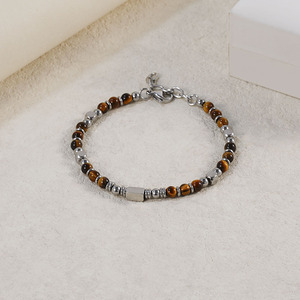 Braccialetti da donna boho regolabili e impilabili con perline, onice nero, <span class=keywords><strong>occhio</strong></span> <span class=keywords><strong>di</strong></span> <span class=keywords><strong>tigre</strong></span>, turchese, anti-ossidazione, impermeabili, fatti a mano - Product Image 5