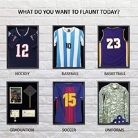 Boîte de présentation haut de gamme pour maillots, vitrine murale en bois noir pour maillots de sport et objets de collection