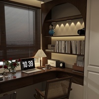 SNLFEIER Armoire de rangement, bureau et bibliothèque en bois sur mesure, style crème français, pour chambre et bureau à domicile