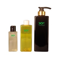 Xypackaging 500ml 16oz Noir Vide PET PCR Plastique Liquide Savon Pompe Lotion Bouteille avec Sérigraphie pour Literie Oreiller Utilisation