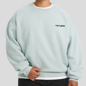 Men Solid Color Crew Neck Pullover Sweatshirt Relaxed Fit Casual Oversized Basic Sweatshirt For Autumn Winter Wear - Product Image 1