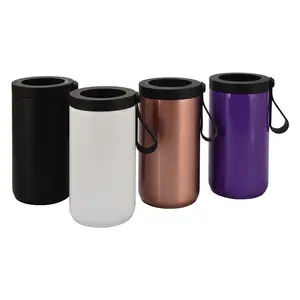 12 Oz Can Cooler Custom Stainless Steel 4 In 1 Glitter Stainless Slim Beer 12 Oz Skinny Sublimation Can Cooler