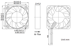 Ventilador Axial de Refrigeración de Alta Velocidad y Larga Duración, DC 5V 5010, con Rodamiento de Bolas, Control PWM, OEM/ODM, Eléctrico, Ultrafino, de Plástico, Sin Escobillas, Inteligente - Product Image 6