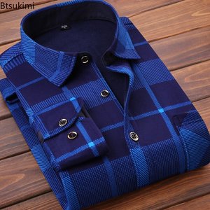 Chemises à carreaux chaudes d'automne et d'hiver pour hommes – Vêtements d'affaires de <span class=keywords><strong>soirée</strong></span> et de bureau de haute qualité – Hauts de mode masculins pour l'hiver – Vente en gros - Product Image 1
