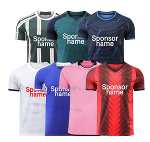 2023-2024 High Quality Men's Football Soccer Team Training Jersey Set Custom Black Sublimation Printing Mesh Uniforms Sportswear