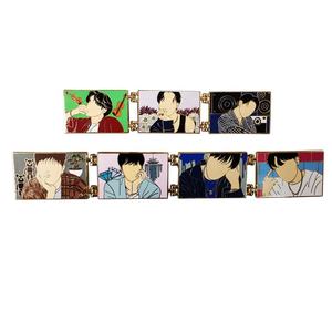 Altın kaplama Metal menteşeli iğneler bir sette 7 karakter menteşe emaye Pin sert bts emaye Pin - Product Image 6