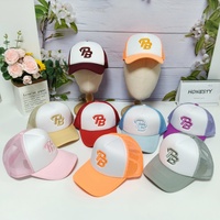 Gorra de Camionero de Malla y Espuma de 5 Paneles en Dos Tonos con Cuerda, Parche Bordado y Logo Personalizado para Hombre
