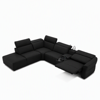 Canapé inclinable électrique modulaire de style italien de luxe avec appuie-têtes motorisés, console multimédia intégrée et lampes de lecture pour villa