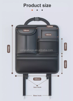 Autre sac de rangement de luxe en cuir PU pour dossier de siège de voiture, table pliante, organisateur de detailing automobile avec support pour tablette - Sac de rangement pour siège de voiture