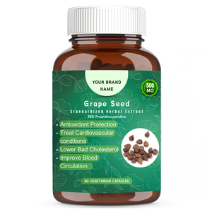 100% tinh khiết chiết xuất hạt nho OEM tự nhiên bổ sung chất chống oxy hóa Resveratrol chăm sóc da chiết xuất hạt nho viên nang - Product Image 1