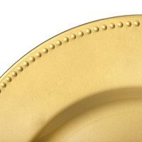 Assiettes de présentation dorées perlées en plastique pour mariage