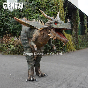 大人用ウェアラブル屋内アニマトロニクスドラゴンコスチューム、ショッピングモールや公共の場向けの金属製シミュレーション恐竜モデル - Product Image 2