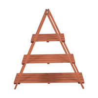 Étagère de stock sans quantité minimale de commande quantité échelle extérieure en bois support pour plante avec trois étagères livraison en 7 jours
