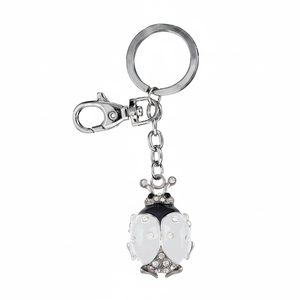 White Ladybird Custom Metal Keychain Key Chain Latch <b>Hook</b> Design No Box - Product Image 2