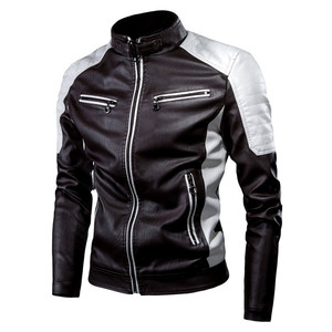 Giacca <span class=keywords><strong>di</strong></span> <span class=keywords><strong>pelle</strong></span> da uomo personalizzata <span class=keywords><strong>di</strong></span> alta qualità giacca da moto elegante <span class=keywords><strong>con</strong></span> spessa <span class=keywords><strong>pelliccia</strong></span> in PU stile Casual per l'autunno in bicicletta - Product Image 2