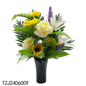 Новый продукт Tizen, настоящий на ощупь, букет из искусственных цветов в черном горшке для украшения свадьбы - Product Image 2