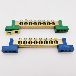 Bornier de <span class=keywords><strong>terre</strong></span> neutre 1-10 pôles fabriqué en Chine Bornes à vis en laiton <span class=keywords><strong>basse</strong></span> tension pour électricien Earth 1-10 PCB enfichable - Product Image 5