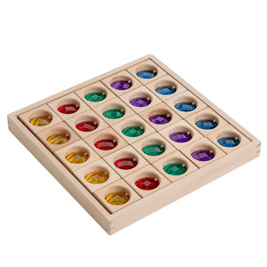 Bloques de construcción translúcidos de madera de haya, gemas acrílicas de arcoíris, juguetes educativos para niños de 2 a 4 años - Product Image 5