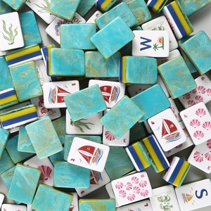 Juego de Mahjong con Temática Oceánica, Fichas Acrílicas con Sirenas y Criaturas Marinas para Reuniones Familiares, Elegante Regalo para Amantes <span class=keywords><strong>del</strong></span> Mahjong - Product Image 1