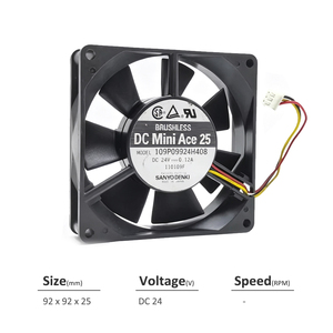 SANYO DENKI San Ace 109P0924H4D08 92*92*25mm 24V DC 0.12A Server and Telecom Equipment Axial Cooling <b>Fan</b> - Product Image 2
