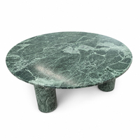 Table basse ronde en marbre vert Alpi de luxe moderne OEM pour salon, meuble décoratif élégant en pierre naturelle pour la maison