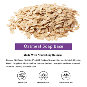 Base de savon à la glycérine pour la fabrication artisanale de savon DIY, exfoliant et hydratant pour le visage et le corps, à l'<span class=keywords><strong>avoine</strong></span> biologique, à faire fondre et à couler. - Product Image 3