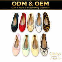 Chaussures Gleibo pour femmes, ballerines à bout rond avec nœud, pliables, à enfiler, pour le quotidien, les mariages, les rendez-vous, vente en gros, OEM, ODM, usine