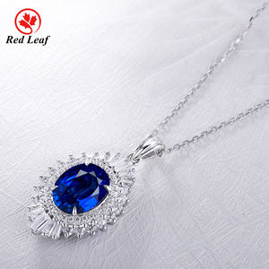 Redleaf Jewelry 925 Sterling Silver <span class=keywords><strong>Lab</strong></span> grown Royal zafiro collar hecho a mano para mujeres y damas - Product Image 4