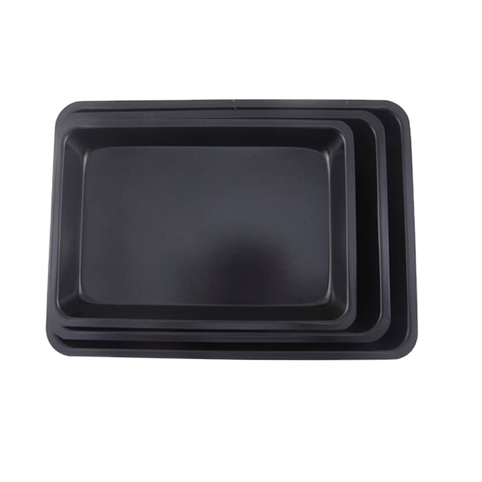 144119 антипригарная жаропрочная посуда, набор из 3 противней для печенья, квадратные тарелки для выпечки