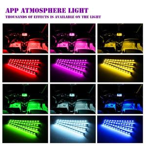 Kit d'éclairage de sol LED RGB pour voiture, étanche, contrôle USB, 12V, éclairage intérieur compatible avec l'application pour voitures - Product Image 3