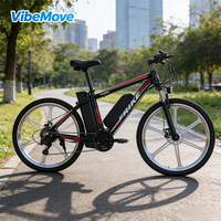 Sepeda Listrik Vibemove 250W Rangka Baja 26-Inci Rem Cakram Baterai Lithium Sport Ringan Murah Ebike Motor Tengah 21 Speed