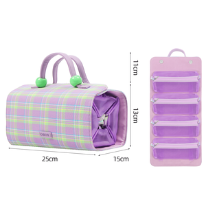 4 kits de sacs de maquillage/kit de toilette à suspendre et enroulable, organiseur de voyage pour femmes, 4 sacs de rangement amovibles - Organiser le maquillage, les cosmétiques - Product Image 6