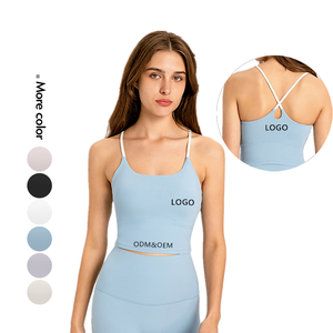Xsunwing <span class=keywords><strong>camiseta</strong></span> <span class=keywords><strong>interior</strong></span> personalizada <span class=keywords><strong>mujer</strong></span> Niñas Ropa sin mangas Sun-top camisa con sujetador Yoga chaleco gimnasio correr Fitness camisetas sin mangas WDQ173 - Product Image 1