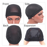 Bonnet de perruque en maille noire, bonnet de perruque élastique, bonnets de perruque extensibles en spandex, bonnets de perruque en maille respirante en nylon pour hommes et femmes, fabrication de perruques